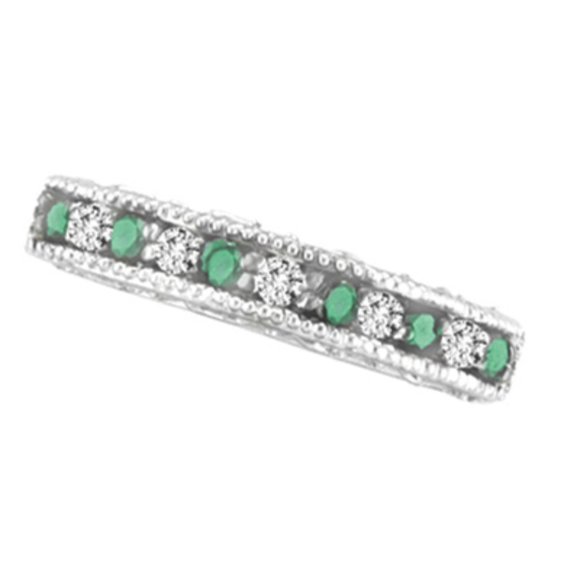 0.3 Carat Natural Diamond and Emerald Cut Ring 14K
